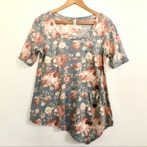 Asymmetrical floral blouse